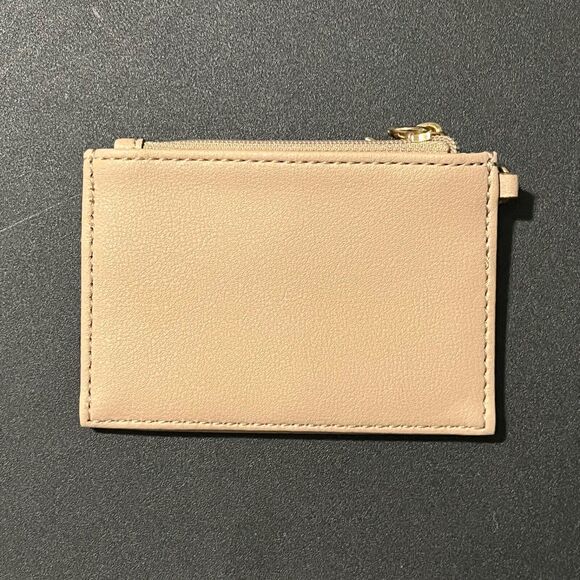 Juicy Couture Tan Novelty Card Case with Juicy Logo Gold Tone Hardware New - Picture 7 of 8